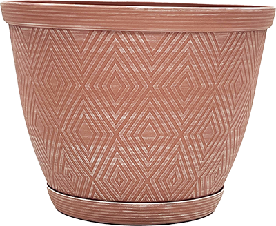 10 Inch Sorrento Planter with Saucer Powder Dust Pink - 24 per case