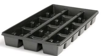 4.00" Square Press Fit Tray (18) count black