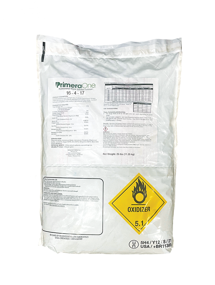 PrimeraOne® 16-4-17 HydroFeed Fertilizer - 25 lb Bag