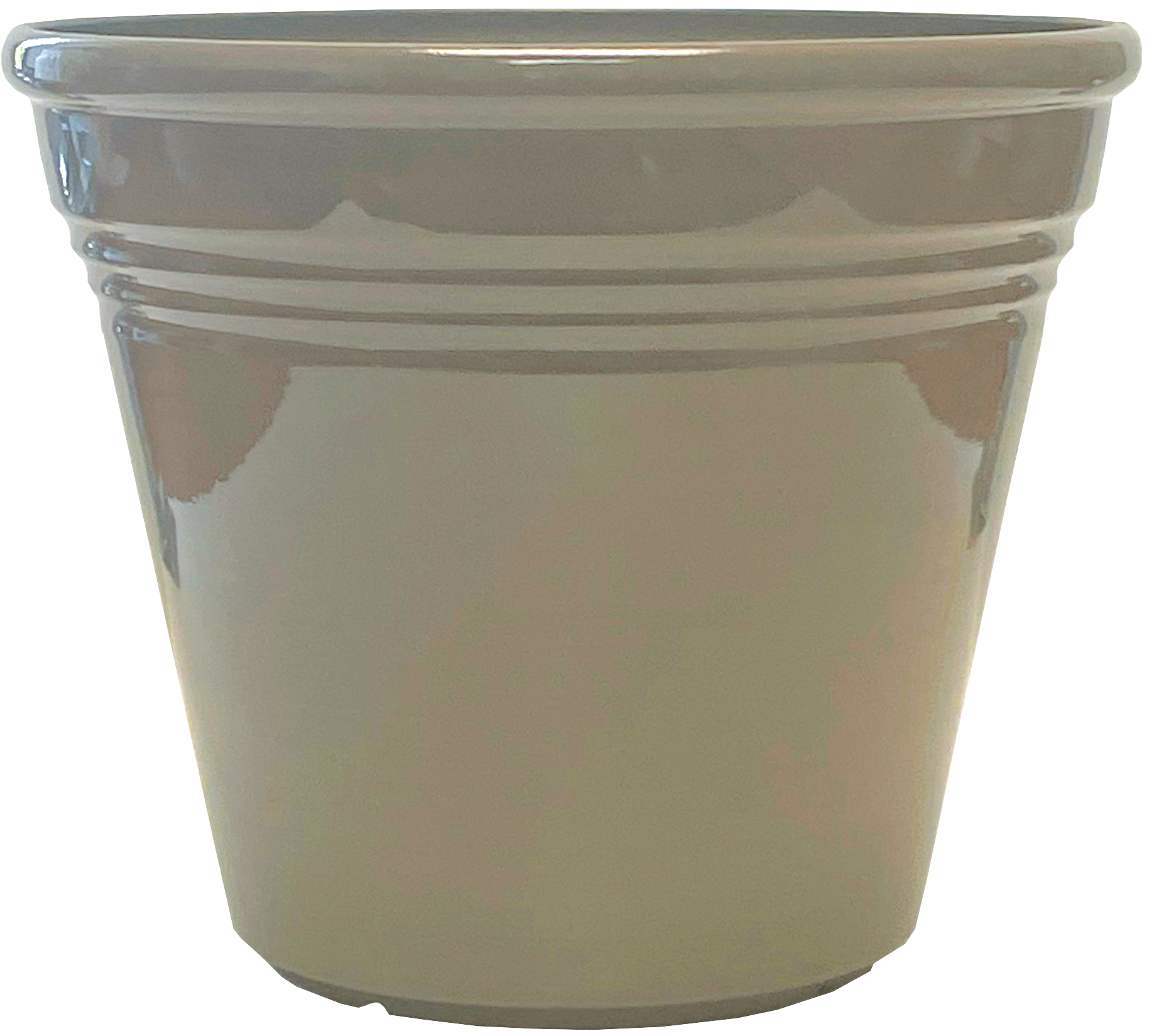 8 Inch Cassie Round Planter Grey with Lines – 24 per case