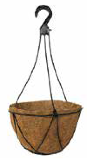 12 Inch Wire Lattice Basket with Coco Liner - 1100 per pallet