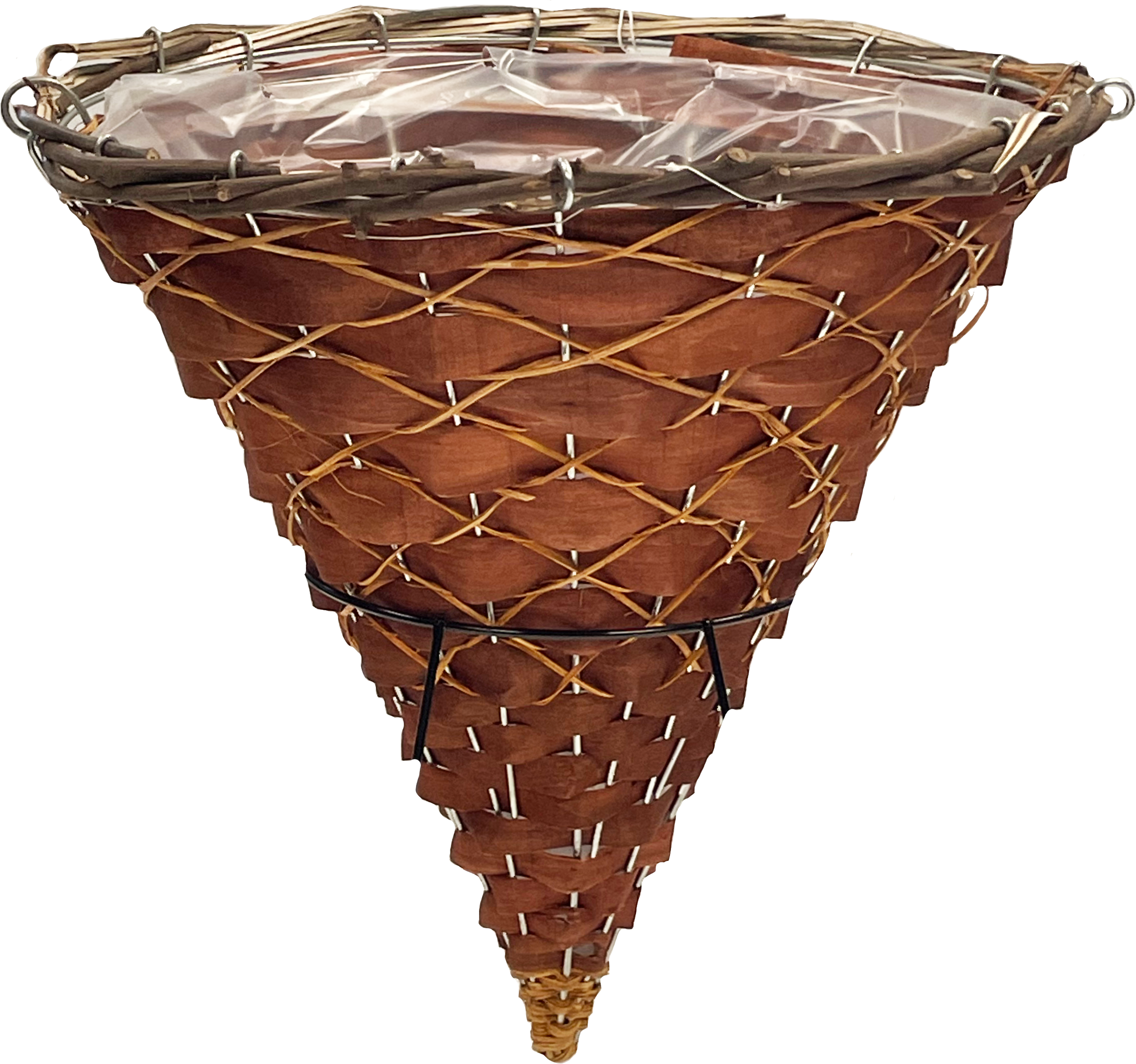 16 x 17 Inch Rattan Round Cone Copper 4 Strand Hanger – 20 per case