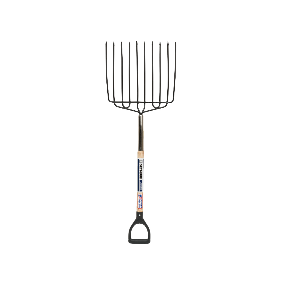 Ensilage Fork 10 Tine 15"x15" Head 30" Wood Handle