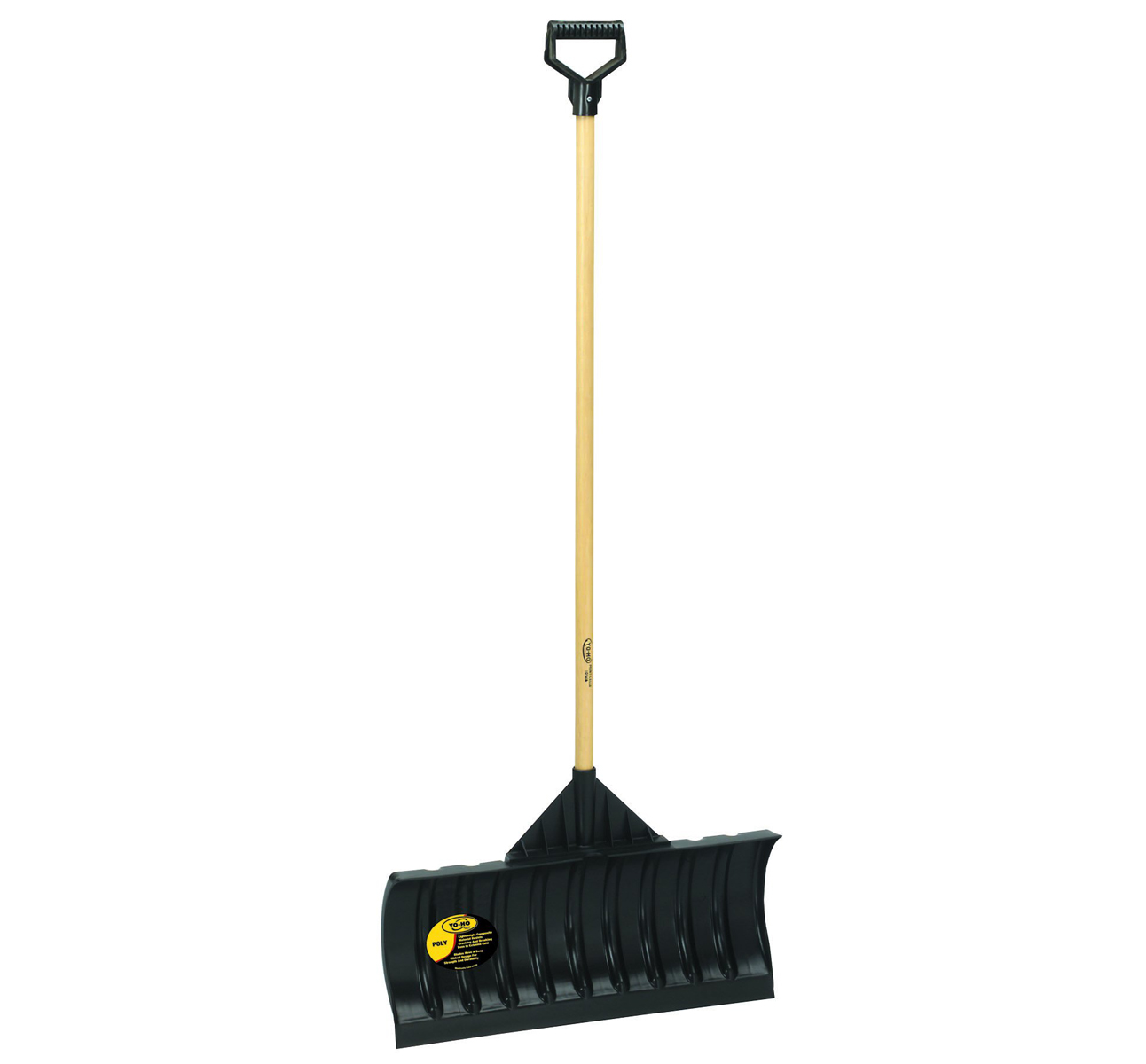 Yo-Ho Snow Shovel Poly 24" Pusher Wood Handle - 6 per case